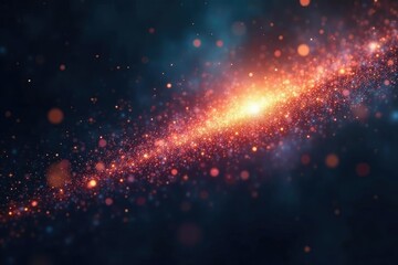 Fototapeta premium A beam of light pierces through glittering dust in the cosmos, glow, glittering dust light beam