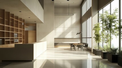 Fototapeta premium Modern Minimalist Office Space