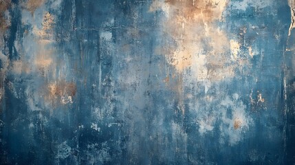 Obraz premium Blue and Brown Wall Texture Abstract Grunge Backdrop - High Quality Image for Design Projects