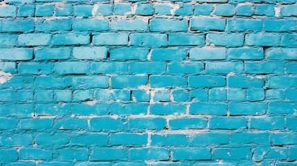Blue Turquoise Brick Wall Exterior Building Facade Texture Background