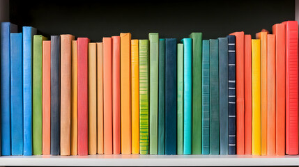 Colorful Books On A White Shelf