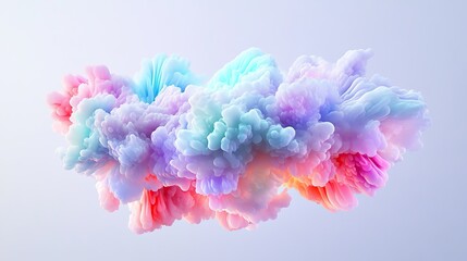 Fototapeta premium A floating cloud of neon and pastel-colored bursts frozen in motion
