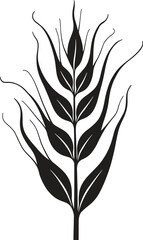A black Wheat silhouette flat design vector icon logo illustration isolated on white background