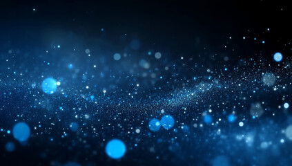 Obraz premium Dark blue and glow particle abstract background. 