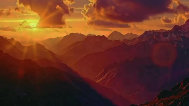 sunset in the mountains