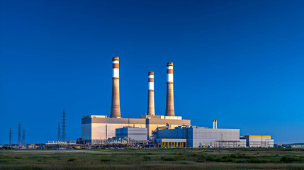 Industrial Power Plant at Dawn