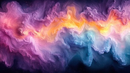 Fototapeta premium Abstract Colorful Swirls of Nebula in Vibrant Cosmic Design