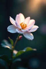 Fototapeta premium Soft luminescent aura surrounding a delicate flower, nature, gentle