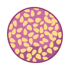 Purple onde-onde cake vector art, gambar onde onde ubi ungu kartun flat icon design illustration, indonesian traditional snack food