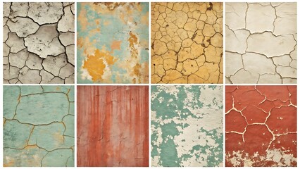 Vintage Cracked and Peeling Paint Textures – Aged Wall Background Collection