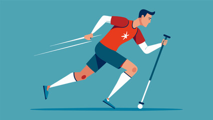 From crutches to running freely the injured athletes grit and determination are truly inspiring as they conquer their injury and reclaim their place. Vector illustration