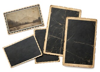 Fototapeta premium Vintage Blank Photo Frames with Aged Texture – Retro Nostalgic Design Mockup