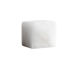Minimalist White Marble Cube on Plain Background for Modern Design Concepts