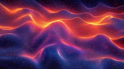 Fototapeta premium Abstract Wave Pattern with Vibrant Colors and Glowing Effect