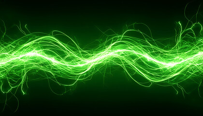 Energetic Green Light Trails Abstract Design