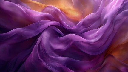 Obraz premium Ethereal Flowing Fabric in Shades of Purple and Orange Hues