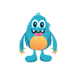 Cute Monster Character Vector Illustration as Toothy and Furry Mutant with Friendly Face Vector