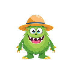 Cute Monster Character Vector Illustration as Toothy and Furry Mutant with Friendly Face Vector