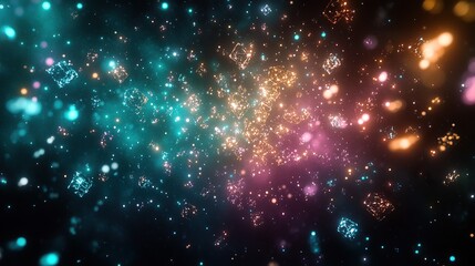 A sudden explosion of floating crystalline particles