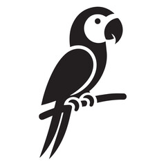 Parrot silhouette black and white vector icon