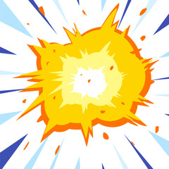 Explosion Blast Bomb Effect Illustration. Fit for action comic manga or animation production. 
