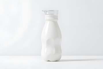 bottle of milk on white background