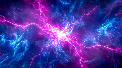 Obraz premium Dynamic Vector Explosion Background with Radiant Thunderbolts and Electric Energy