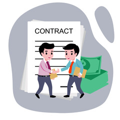 Obraz premium Loan and Debt A contract with a signature and money exchange