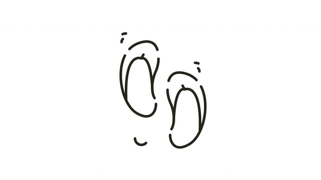 Line Art Flip Flops Animated Icon