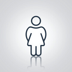 Pictograms of a fat woman, restroom door signs, icons, 