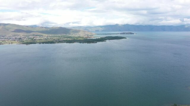 View of an island where homes and settlements harmonize with the natural landscape