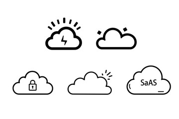 Cloud Icons Collection for SaaS and Security Concepts  