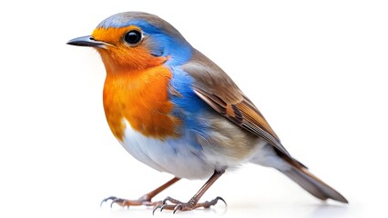 Fototapeta premium European robin on a white background
