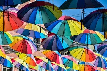 colorful umbrellas background