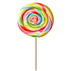 colorful swirl lollipop isolated on transparent background a