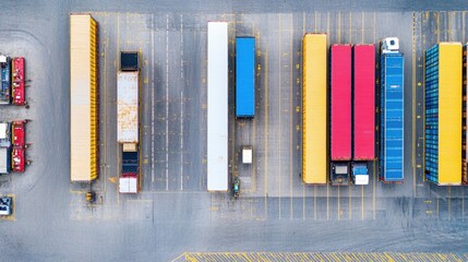 A drone view of a large-scale industrial logistics hub with organized supply chains.