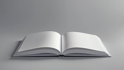 Photorealistic mockup of a blank A4 landscape brochure placed on a light grey surface. The pages are empty, with a clean and professional look, ideal for branding or print design presentations. The so