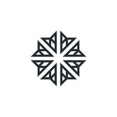 Obraz premium Symmetrical Geometric Star Pattern Logo Design