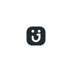 Simple Smiling Face Icon Logo Design