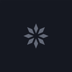 Abstract Geometric Snowflake Logo Design