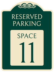 Reserved parking sign space
