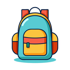 Colorful Cartoon Backpack Illustration Vector Illustration for Travel and School