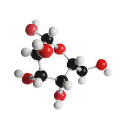 Molecule of glucose isolated on white. Chemical model