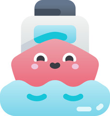 ship Illustration on a white background.