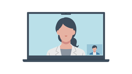 online medical care with laptop pc monitor