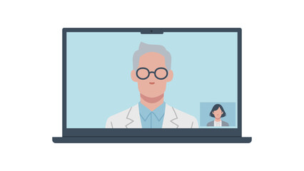 online medical care with laptop pc monitor