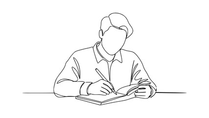 Poetry Writing Pose Line Art: Simplify Creative Writing with Minimalist Art