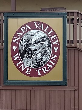 Napa Valley Wine Train Sign March, 28, 2025 in Napa, California	