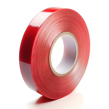 Red  VHB tape isolated on white background