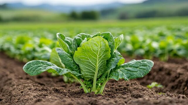Lush green cabbage and vibrant vegetables thriving in agriculture fields for optimal growth.